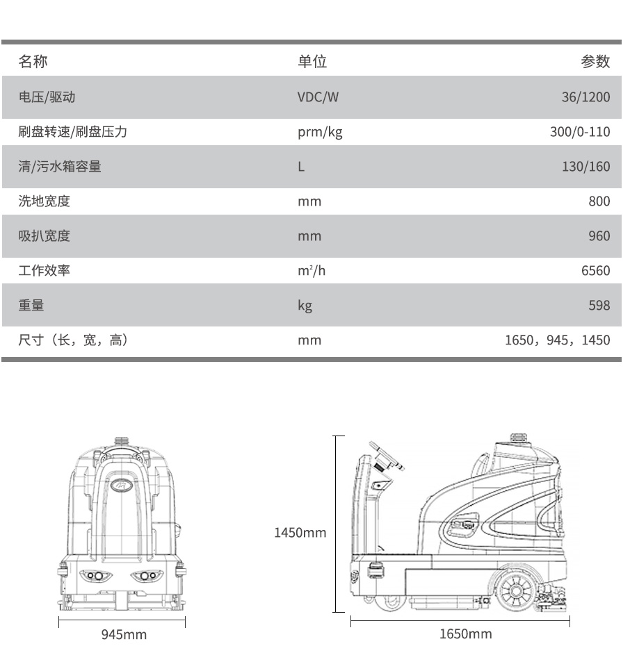 S160高美智慧型洗地车|中大型驾驶式洗地车(图7)