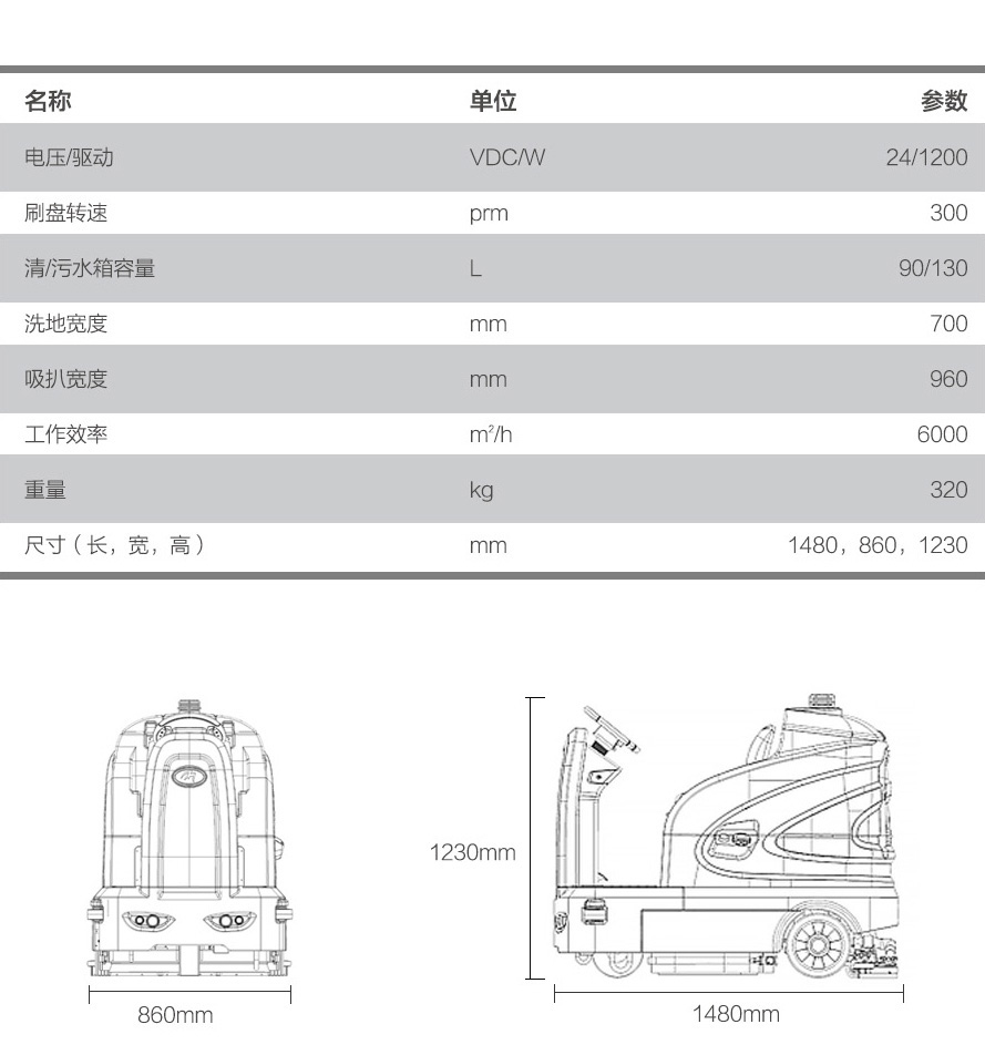 S130高美智慧型洗地车|中型驾驶式洗地车(图7)