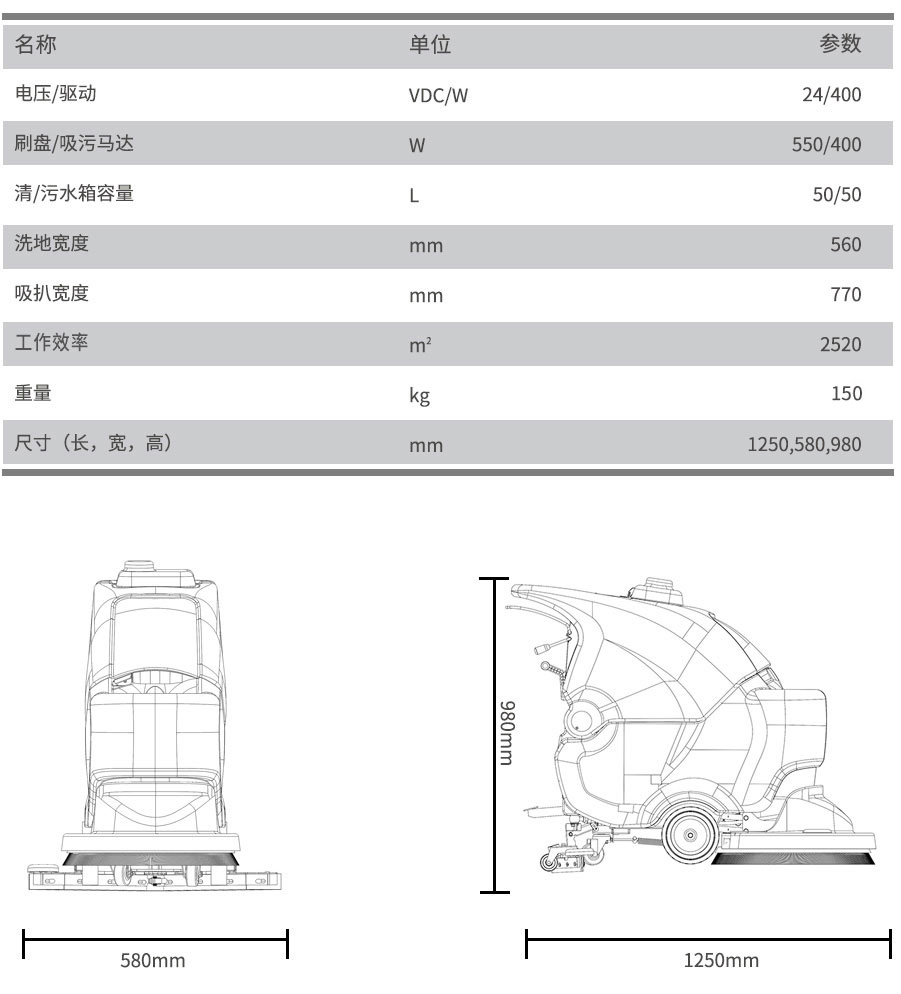 GM56BT高美全自动洗地机|手推式大刷盘洗地机(图6)